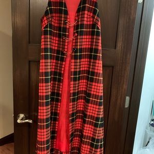 Vintage red plaid vest
